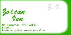 zoltan ven business card
