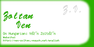 zoltan ven business card